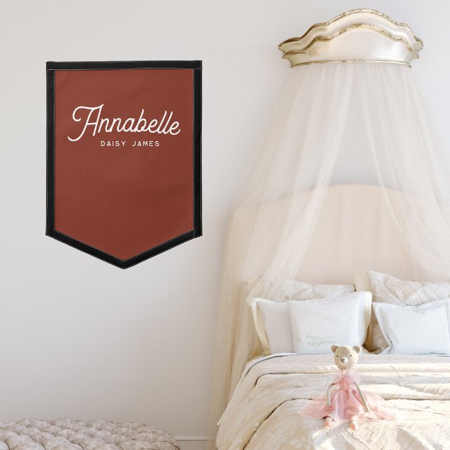 Modern Minimal Room Décor Monogram Kids Name Pennant (Creator Uploaded)