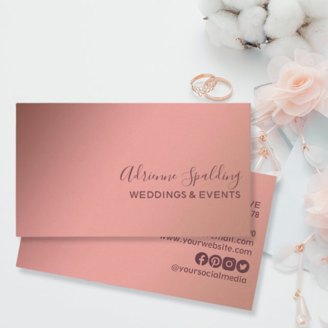 Modern minimal Rose Gold Gradient Business Card (Creator Uploaded)