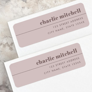 Modern minimal rose taupe return address label