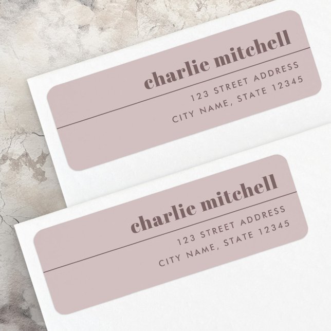 Modern minimal rose taupe return address label (Modern minimal rose taupe return address label)