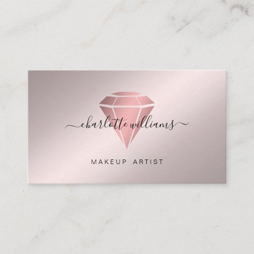 Modern Minimal  Rosegold Diamant Salon    Business Card