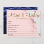 Modern Minimal Rosy Wedding Advice Wishes Cards<br><div class="desc">Wedding Advice and wishes Cards for bride and groom keepsake,  Wishes for Mr & Mrs - Bridal Shower,  Bachelorette Games.</div>