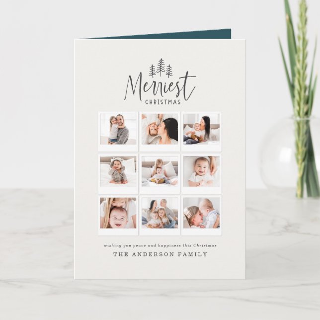 modern minimal rustic multi photo card (Front)