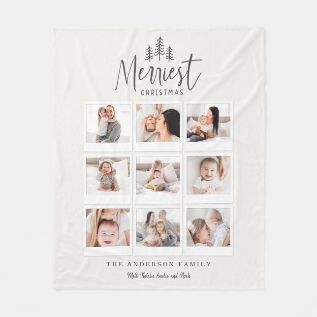 modern minimal rustic multi photo fleece blanket (Front)