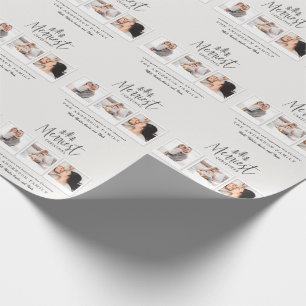 modern minimal rustic multi photo wrapping paper