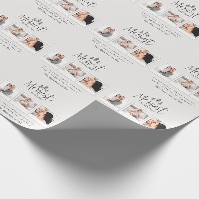 modern minimal rustic multi photo wrapping paper (Corner)