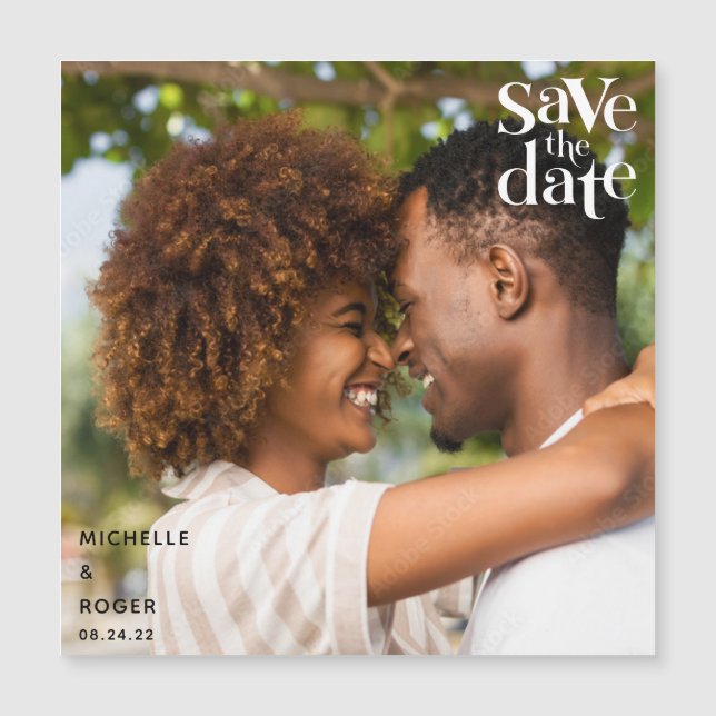 modern minimal rustic photo Save The Date Card (Front)