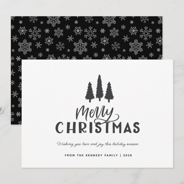 Modern Minimal Rustic Stylish Farmhouse Christmas  Holiday Card (Front/Back)
