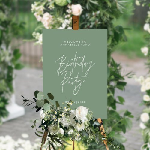 Modern minimal sage Green birthday Party decor Foa Foam Board