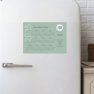 Modern Minimal Sage Green Business Calendar 2025