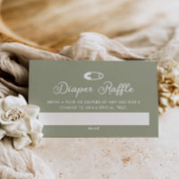 Modern Minimal Sage Green Diaper Raffle
