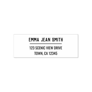 Modern Minimal Sans Serif All Caps Return Address Self-inking Stamp