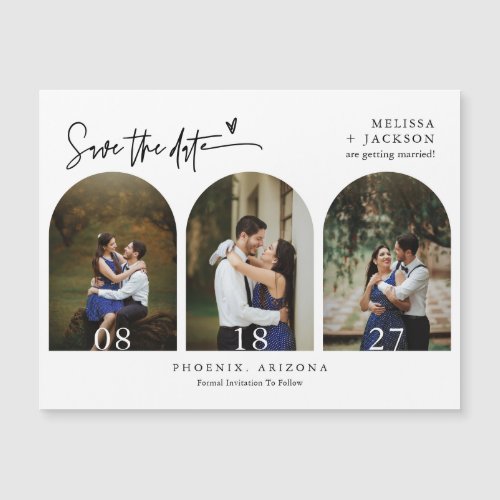 Modern Minimal Save the Date Arch Photo Magnet
