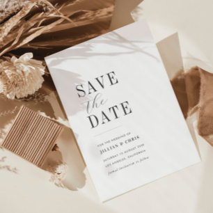 modern minimal save the date card