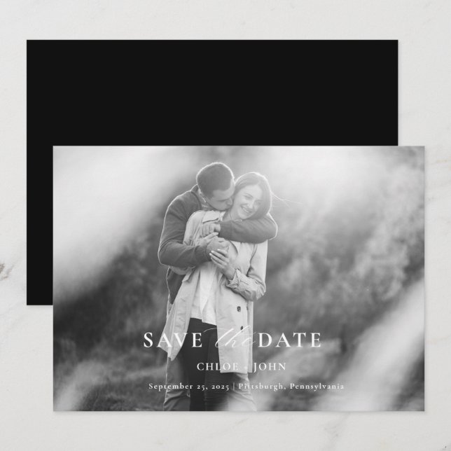 Modern Minimal Save the Date Invitation (Front/Back)