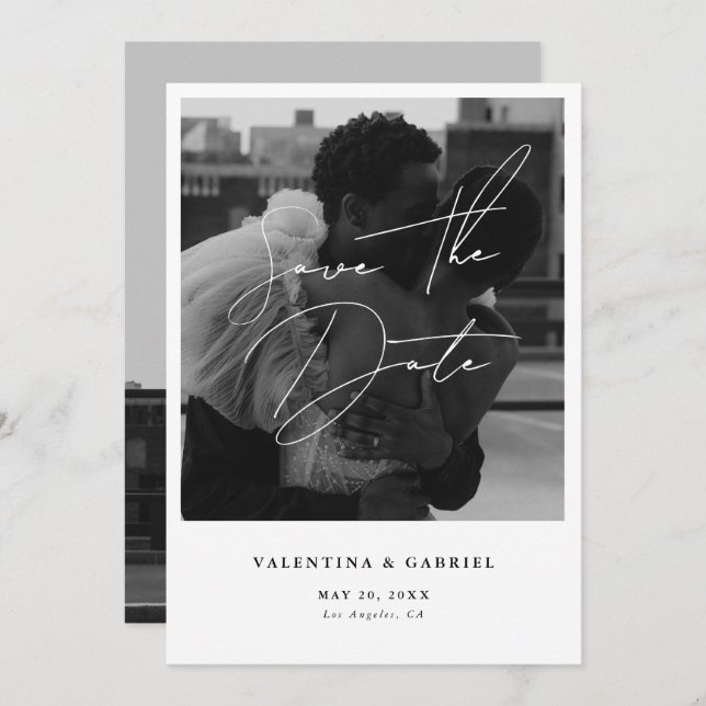 Modern Minimal Save the Date Invitation (Front/Back)
