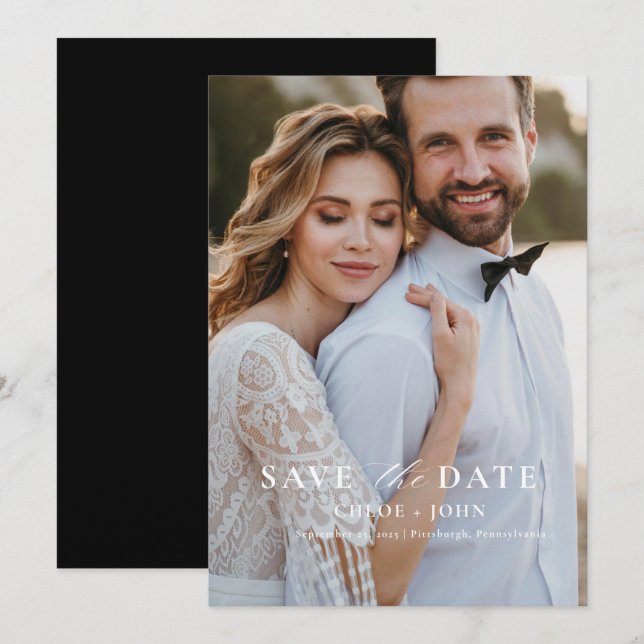 Modern Minimal Save the Date Invitation (Front/Back)