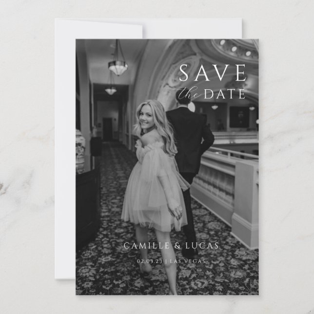Modern Minimal Save the Date  Invitation (Front)