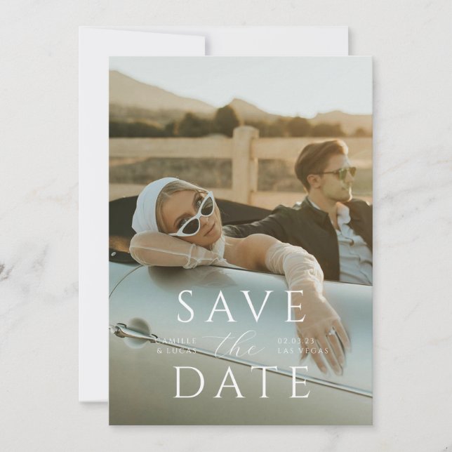 Modern Minimal Save the Date  Invitation (Front)