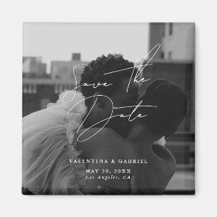 Modern Minimal Save the Date  Invitation Magnet