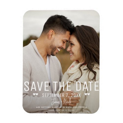 Modern Minimal Save the Date Wedding Photo Magnet