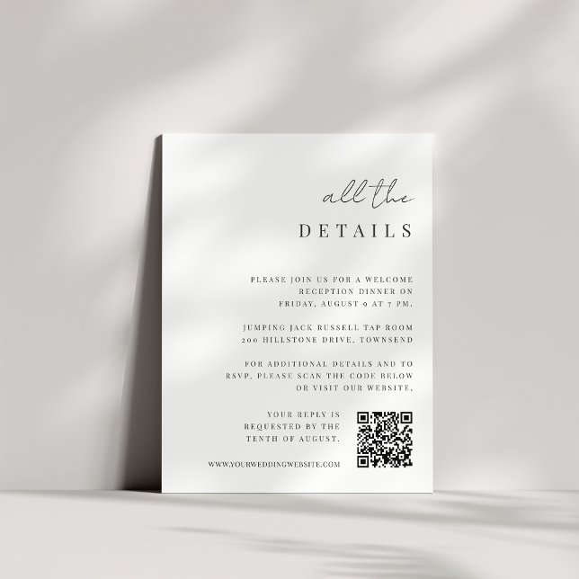 Modern Minimal Script All-in-One Wedding Details Enclosure Card (Creator Uploaded)