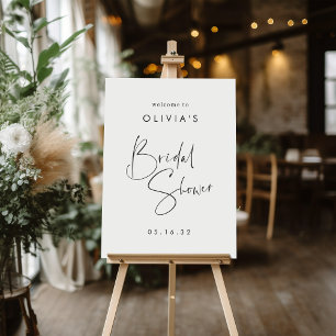 Modern Minimal Script Bridal Shower Welcome Sign