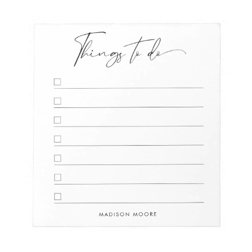 Modern Minimal Script Calligraphy To do list  Notepad