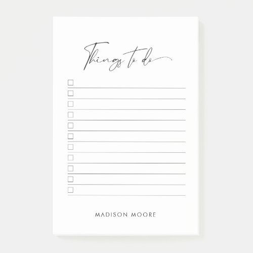 Modern Minimal Script Calligraphy To do list Post_it Notes