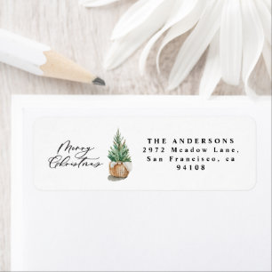 modern minimal script Christmas elegant Label