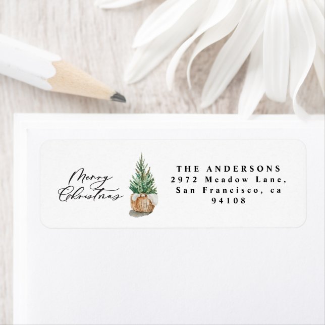 modern minimal script Christmas elegant  Label (Insitu)