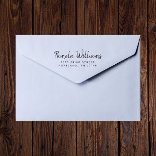 Modern Minimal Script Custom Name Return Address Rubber Stamp