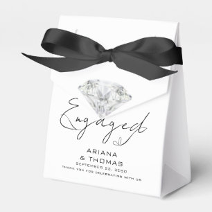 Modern Minimal Script Engagement Party Favor Boxes