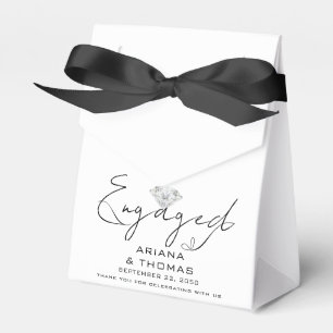 Modern Minimal Script Engagement Party Favor Boxes