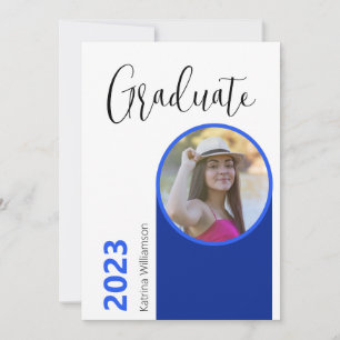 Modern Minimal Script Graduation Party Photo Invitation