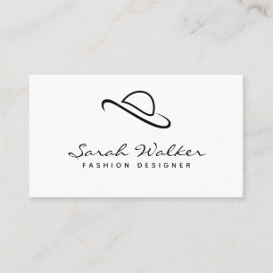 Modern Minimal Script Hat Custom Business Card
