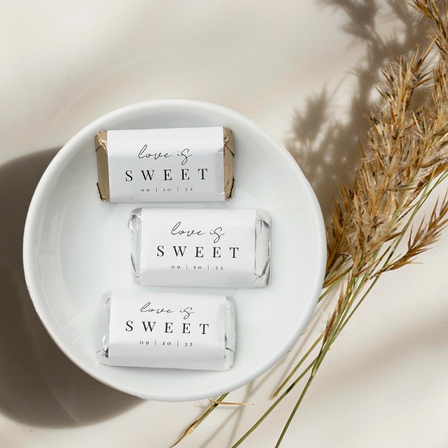 Modern Minimal Script Love is Sweet Wedding Hershey's Miniatures (Creator Uploaded)