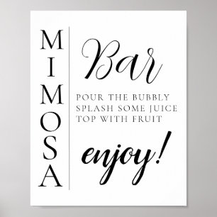 Modern Minimal Script Mimosa Bar Sign