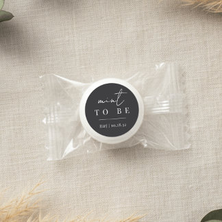 Modern Minimal Script "Mint to Be" Wedding Life Saver® Mints