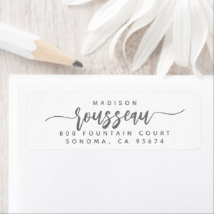 Modern Minimal Script Name Return Address Label