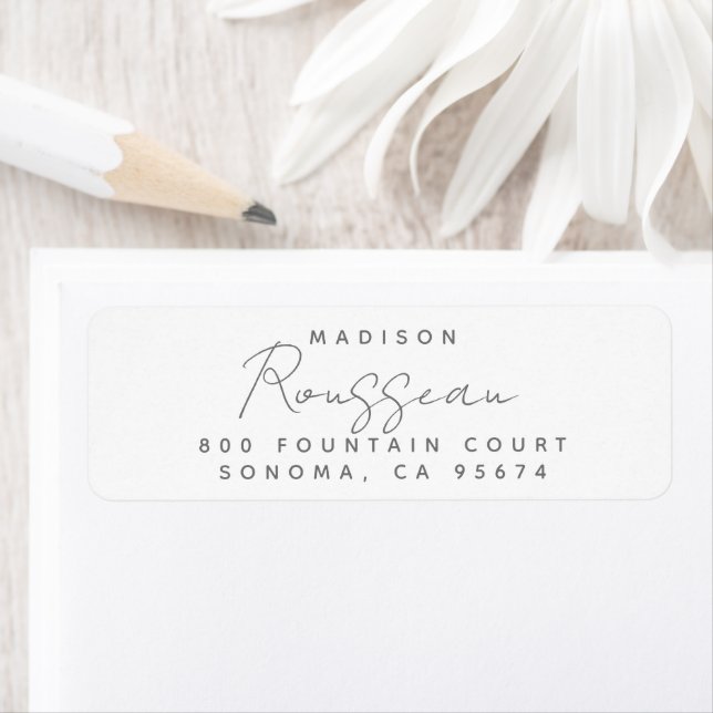 Modern Minimal Script Name Return Address Label (Insitu)