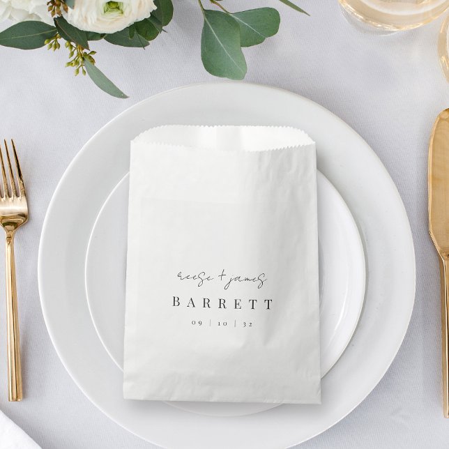 Modern Minimal Script Personalized Wedding Favor Bag (Creator Uploaded)