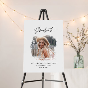 Modern minimal script photo elegant graduation foam board