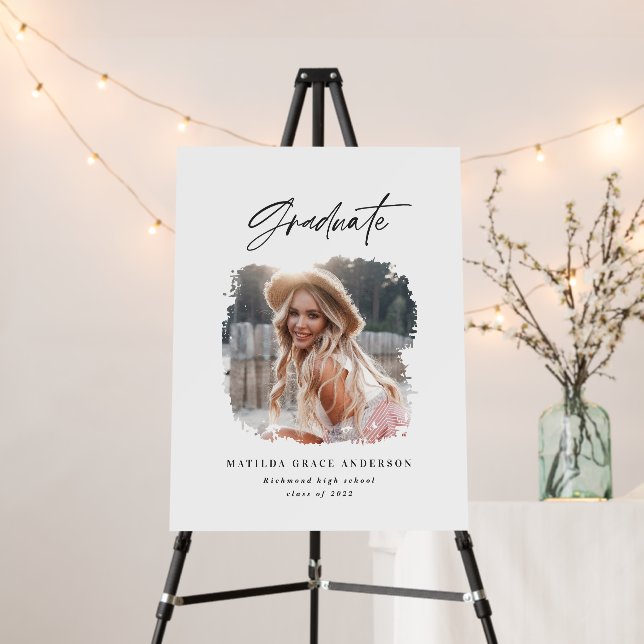 Modern minimal script photo elegant graduation foam board (In Situ (Stand))