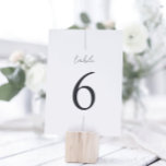 Modern Minimal Script Table Number<br><div class="desc">Simple and chic table numbers make an elegant statement at your wedding or event. Design features "table" in handwritten script lettering,  with the table beneath in timeless serif typography. Design repeats on back. Colorway: Ash,  a soft black.</div>