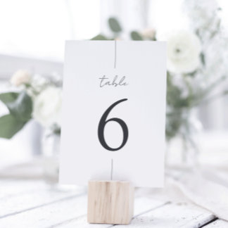 Modern Minimal Script Table Number