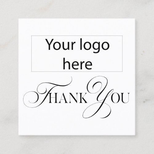 modern minimal script thank for your order logo square business card
