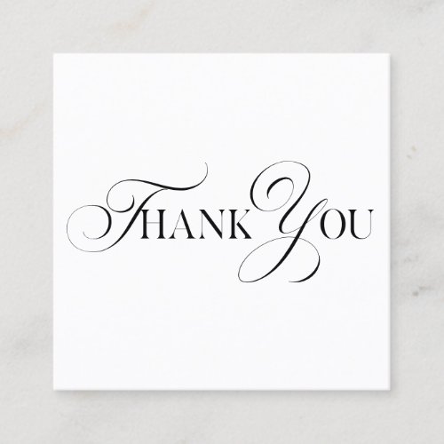 modern minimal script thank you for your order square business card