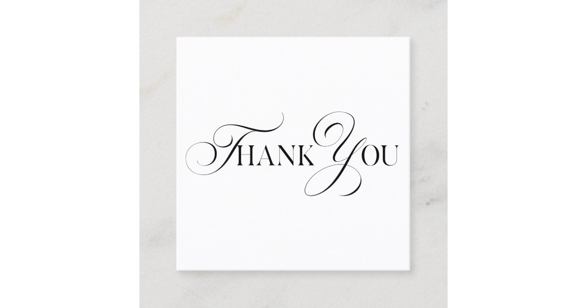 modern minimal script thank you for your order square business card ...