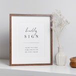 Modern Minimal Script Wedding Guestbook Sign at Zazzle